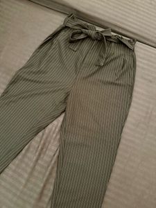 ONLY Striped Pants with Waist Tie-Up 🖤