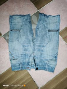 Embroidered Denim Jorts