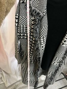 Houndstooth Fringe Coat
