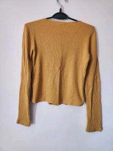 Mustard Cardigan From Zara