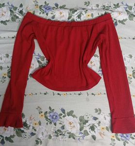 Red Off-Shoulder Top