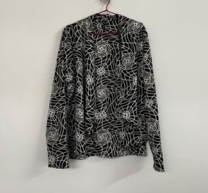Patterned Black Shrug Top