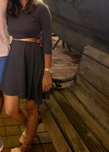 Grey Mini Dress With Belt Size S