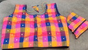 Multicolour Silk Saree Blouse