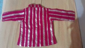 Traditional White Dhoti with Red Trim