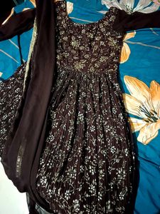 Elegant Brown Ethnic Gown