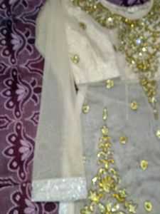 Designer Net Fabric Kurti With Stone Work