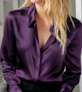 💜 PURPLE 💜SATIN💜 Button-Down Top