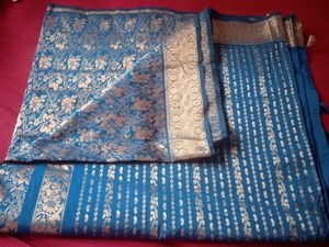 Peacock Blue Silk Saree..looks Beautiful .