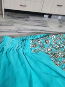 Stitched Saree with squins and stone work