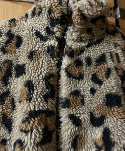Animal Print Fur Zip Jacket.