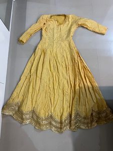 Party Wear Yellow Kurta Set
