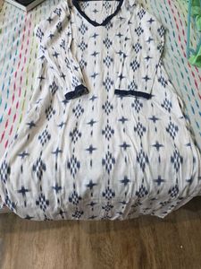 Printed White kurti