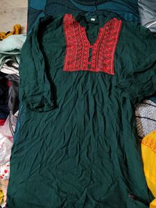 Embroidered Green Tunic