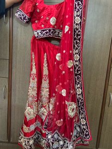 Red Embroidered Lehenga Choli