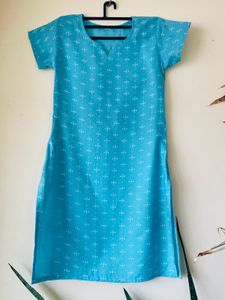 Sky Blue Short Kurti For Women