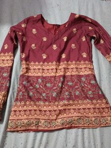 Maroon Floral Print Top