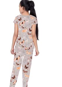 Dog Print Girls' Pajama Set
