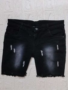 Black Denim Shorts