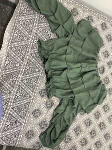 Coral Green Top