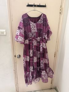 Purple Patchwork Maxi Dress