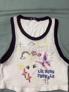 Cute Graphic Crop Tank Top