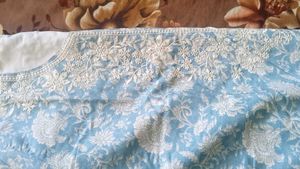 Sky Blue Embroidered Suit