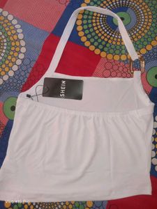 Chic White Halter Crop Top