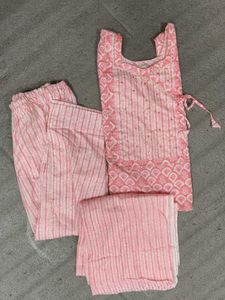 Beautiful Pink Kurta Pant Set