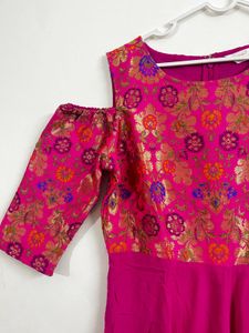 Ethnic Gown- Magenta Pink