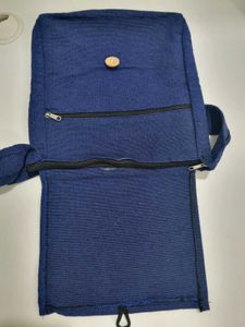 Blue Crossbody Cotton Bag