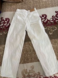 Wide Leg White Jeans