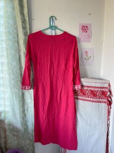 Pink Embroidered Kurta