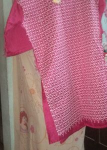 Embroidered Pink Kurti