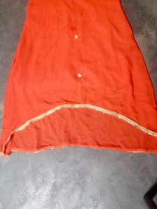 Elegant Orange Embellished Kurti