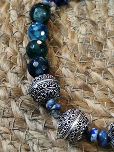 Classy Onyx And Lapis Lazuli Choker