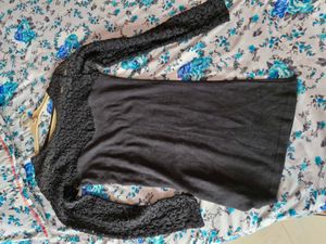 Western Black Net Top
