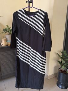 Chic Black & White Striped Dress
