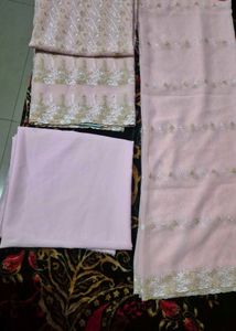 Elegant Pink Embroidered Suit Set