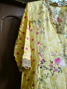 Biba Elegant Yellow Kurta Set