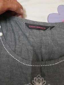 Grey Embroidered Kurta