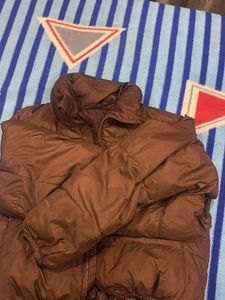 Brown Cropped Puffer Jacket
