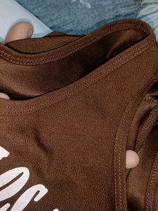 Brown Sleeveless Crop Top (S)