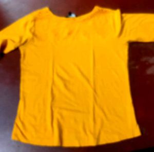 Fig Mustard Yellow Lace Top