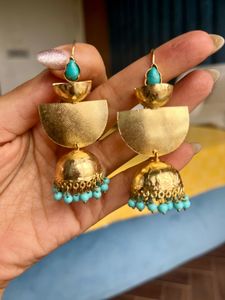 Gold Jhumka Earrings/unused