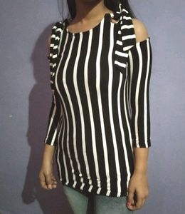 Party Wear Black And White Top