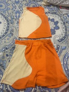 Cute Orange & Beige Set