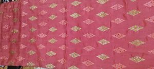 Carrot red color pure cotton saree with border With Blouse lace
