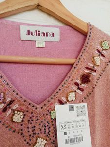 Elegant Pink Embellished Top