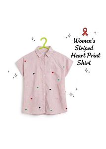 Striped Heart Print Shirt 🌈